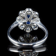 Antique Edwardian Sapphire Diamond Ring Platinum Circa 1915