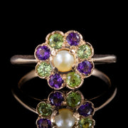 Antique Edwardian Suffragette 18Ct Gold Cluster Ring Circa 1915