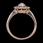 Antique Edwardian Suffragette 18Ct Gold Cluster Ring Circa 1915