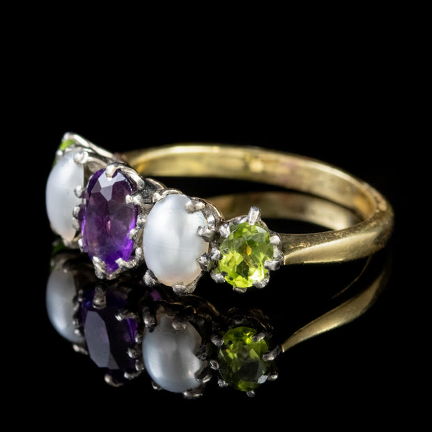 Antique Edwardian Suffragette 18Ct Gold Platinum Ring Circa 1910