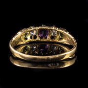Antique Suffragette Amethyst Diamond Peridot Ring 18Ct Gold Circa 1919