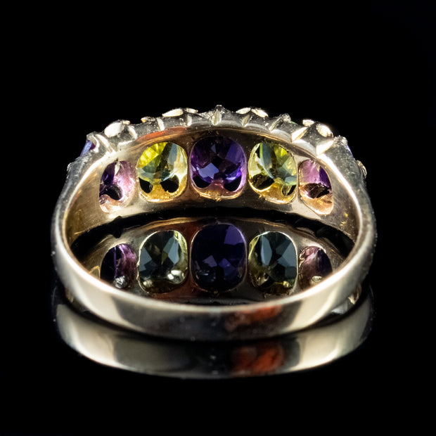 Antique Edwardian Suffragette Amethyst Ring 15Ct Gold