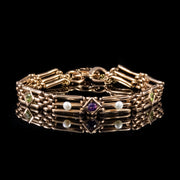 Antique Edwardian Suffragette Bracelet 9Ct Gold Dated 1908