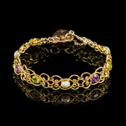 Antique Edwardian Suffragette Bracelet Heart Padlock 9Ct Gold Circa 1910
