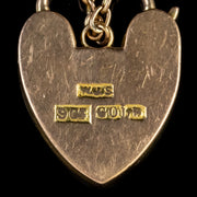 Antique Edwardian Suffragette Bracelet Heart Padlock 9Ct Gold Circa 1910