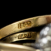 Antique Edwardian Suffragette Cluster 18Ct Gold Trilogy Ring Circa 1910