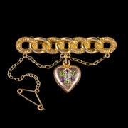 Antique Edwardian Suffragette Heart Brooch 15Ct Gold Circa 1910