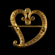 Antique Edwardian Suffragette Witch’S Heart Brooch 9Ct Gold Circa 1915
