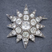Antique Victorian French Paste Star Brooch Silver Circa 1890