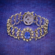 Antique Georgian Blue Paste Bracelet Silver Circa 1800