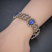 Antique Georgian Blue Paste Bracelet Silver Circa 1800
