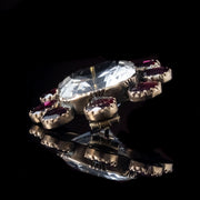 Antique Georgian Crystal Garnet Brooch 18Ct Gold Circa 1830