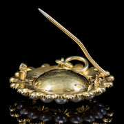 Antique Georgian Flat Cut Garnet Pearl Pendant Brooch 18Ct Gold Circa 1800
