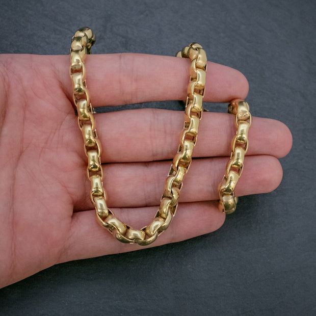 Antique Georgian Gold Cable Chain 18Ct Gold On Sterling Silver Circa 1830