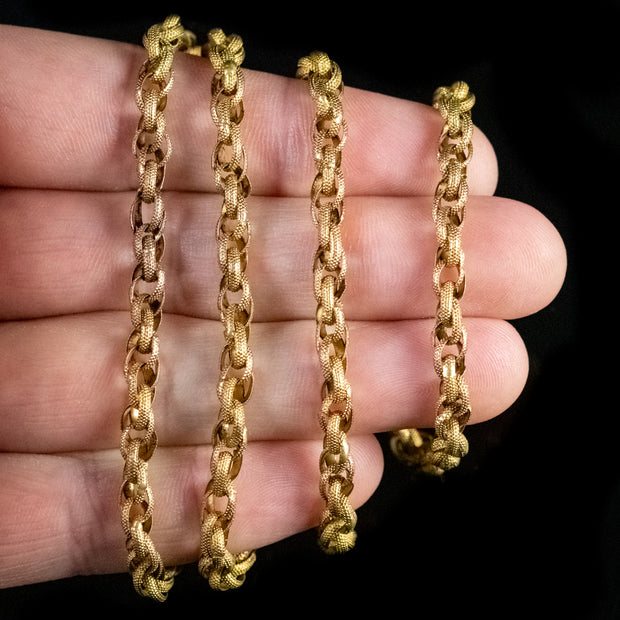 Antique Georgian Long Chain Necklace Pinchbeck Circa 1800