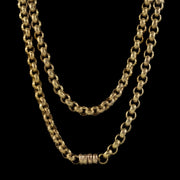 Antique Georgian Long Gold Gilt Pinchbeck Chain Circa 1780
