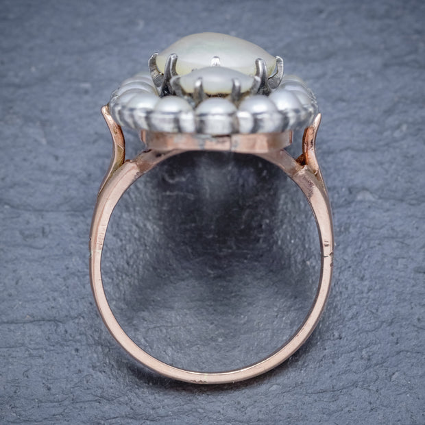 Antique Georgian Mother Of Pearl Diamond Ring top
