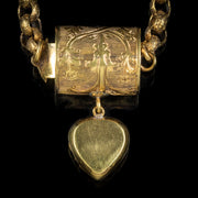 Antique Georgian Necklace 18Ct Gold Garnet Heart Pendant Circa 1800