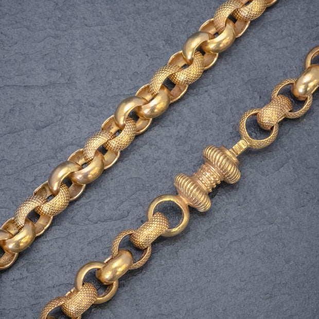 Antique Georgian Cable Chain Necklace 18Ct Gold Silver Circa 1800