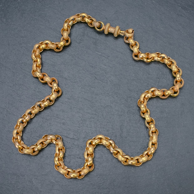 Antique Georgian Cable Chain Necklace 18Ct Gold Silver Circa 1800