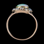 Antique Georgian Opal Pearl Ring 18Ct Gold 1.50Ct Natural Opal Circa 1830