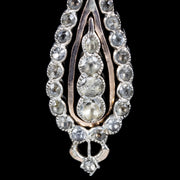Antique Georgian Crystal Drop Earrings Silver 18ct Gold