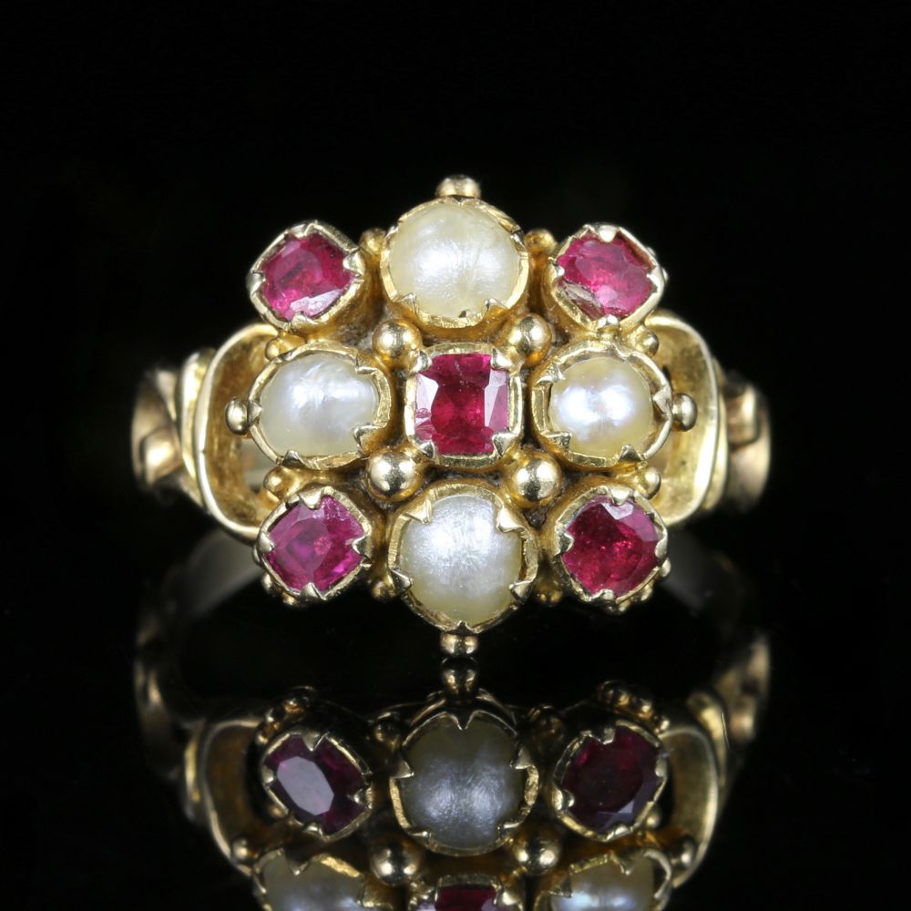 ANTIQUE GEORGIAN RUBY PEARL RING 18CT GOLD CIRCA 1800 – Laurelle ...