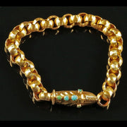 Antique Georgian Snake Bracelet 18Ct Gold Turquoise Head
