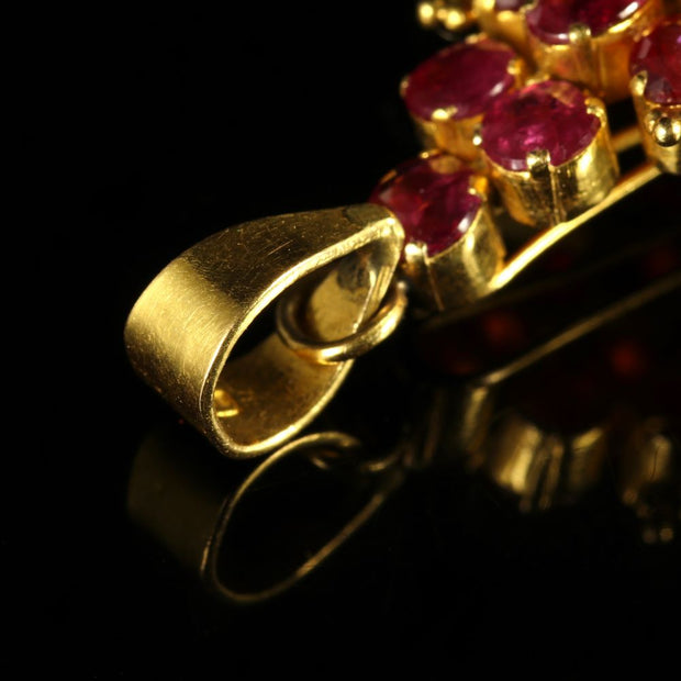 Antique Ruby Pendant 22Ct Gold Fabulous Rubies