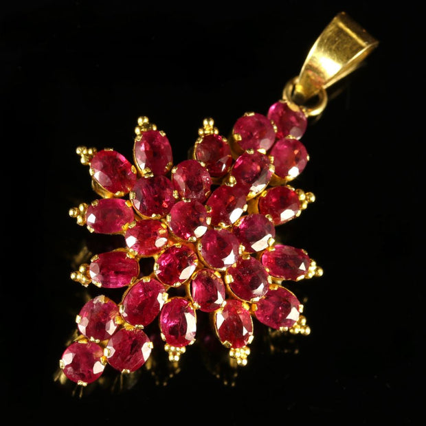 Antique Ruby Pendant 22Ct Gold Fabulous Rubies