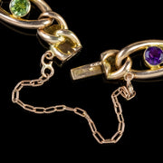 Antique Suffragette Curb Bracelet 15Ct Gold Edwardian Circa 1915