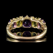 Antique Suffragette Edwardian Amethyst Peridot Ring 18Ct Gold Circa 1910