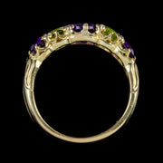 Antique Suffragette Edwardian Amethyst Peridot Ring 18Ct Gold Circa 1910