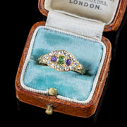 Antique Suffragette Edwardian Diamond Amethyst Peridot Ring Circa 1910
