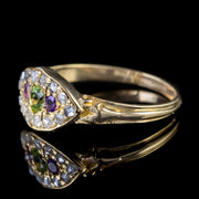 Antique Suffragette Edwardian Diamond Amethyst Peridot Ring Circa 1910