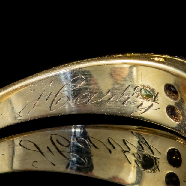 Antique Suffragette Ring 18Ct Gold Amethyst Diamond Peridot Circa 1910