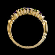 Antique Suffragette Ring Amethyst Peridot Diamond 18Ct Gold Circa 1910