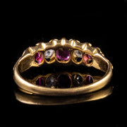 Antique Victorian 0.50Ct Ruby 0.20Ct Diamond Ring 18Ct Gold Circa 1880