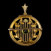 Antique Victorian 0.75Ct Peridot Pendant Brooch 15Ct Gold Circa 1900