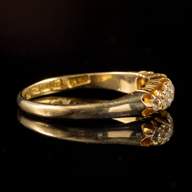 Antique Victorian 0.80Ct Diamond Ring 18Ct Gold Dated Chester 1893