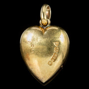 Antique Victorian 15Ct Gold Diamond Heart Pendant Dated 1897