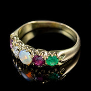 Antique Victorian 15Ct Gold Gemstone Adore Ring Circa 1900