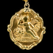 Antique Victorian 18Ct Gold Cherub Drop Earrings Circa 1900
