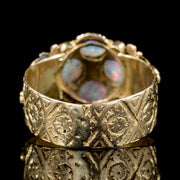Antique Victorian 18Ct Gold Ruby Opal Ring Dated Birmingham 1888