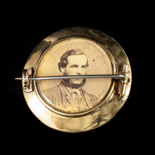 Antique Victorian 3Ct Almandine Garnet Brooch Locket 9Ct Gold Circa 1880