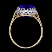 Antique Victorian 5Ct Amethyst Diamond Ring 18Ct Gold Circa 1900