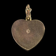 Antique Victorian 9Ct Gold Lapis Lazuli Heart Pendant Circa 1900