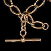 Antique Victorian 9Ct Rose Gold Albert Chain Double Heart Padlock Necklace Circa 1880