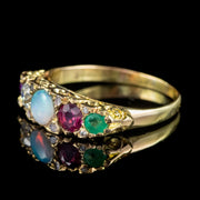 Antique Victorian Adore Gemstone Ring 18Ct Gold Circa 1900