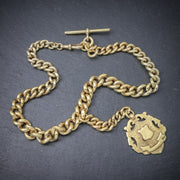 Antique Victorian Albert Chain 18Ct Gold On Silver Necklace Dated 1900